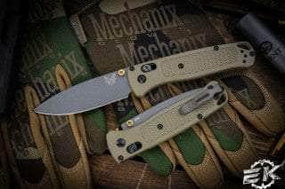 BENCHMADE BUGOUT AXIS FOLDING KNIFE RANGER GREEN 3.24" S30V DROP POINT GRAY 535GRY-1