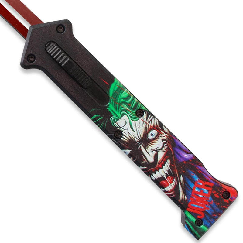 3 D Print Handle JOKER Red Single Edge Blade OTF Knife Out The Front Limited Edition OTFL-JO-04