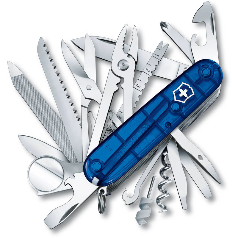 (Open Box) Victorinox Swiss Champ Swiss Army Knife, Sapphire Handle, 30 Functions - 1.6795.T2-X1