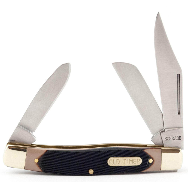 Schrade Old Timer 8OT Senior, 3-Blade Stockman, 3.75" Closed