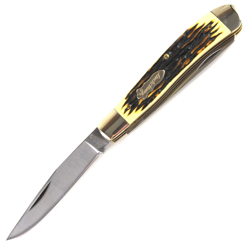 Schrade Uncle Henry Pro Trapper, 2 3.2" Blades, Staglon Handle - 285UH