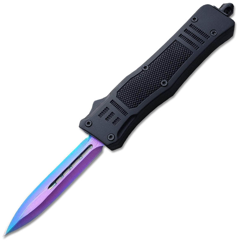 Delta Force Legacy Auto OTF, 2.75" Titanium Blade, Black Handle - OTFM-11RB