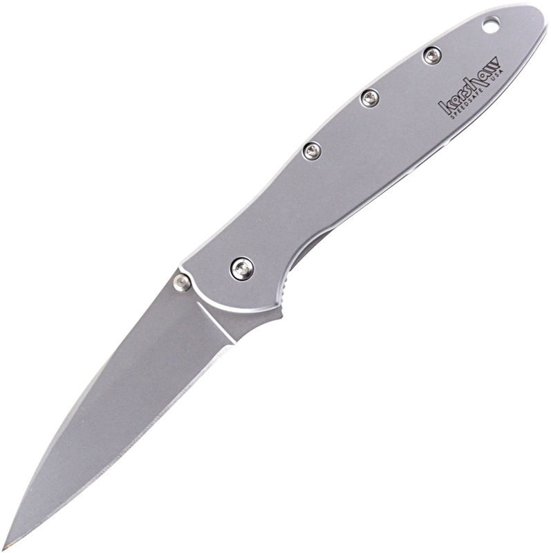 Kershaw Leek, 3" Assisted Sandvik 14C28N Plain Blade, Steel Handle  - 1660