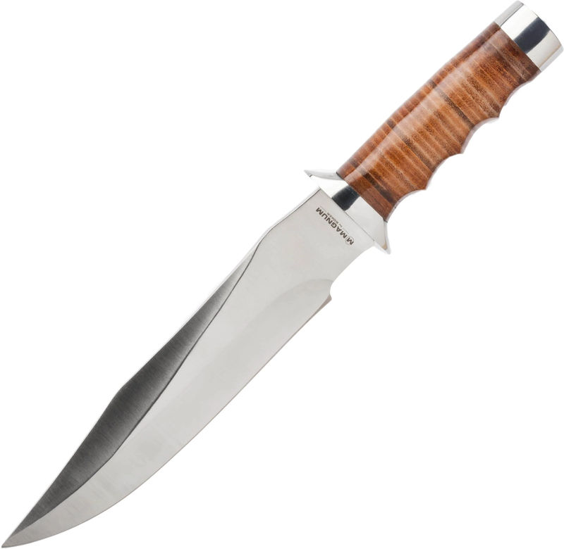 Boker Magnum Giant Bowie, 8.15" Blade, Leather Handle, Sheath - 02MB565