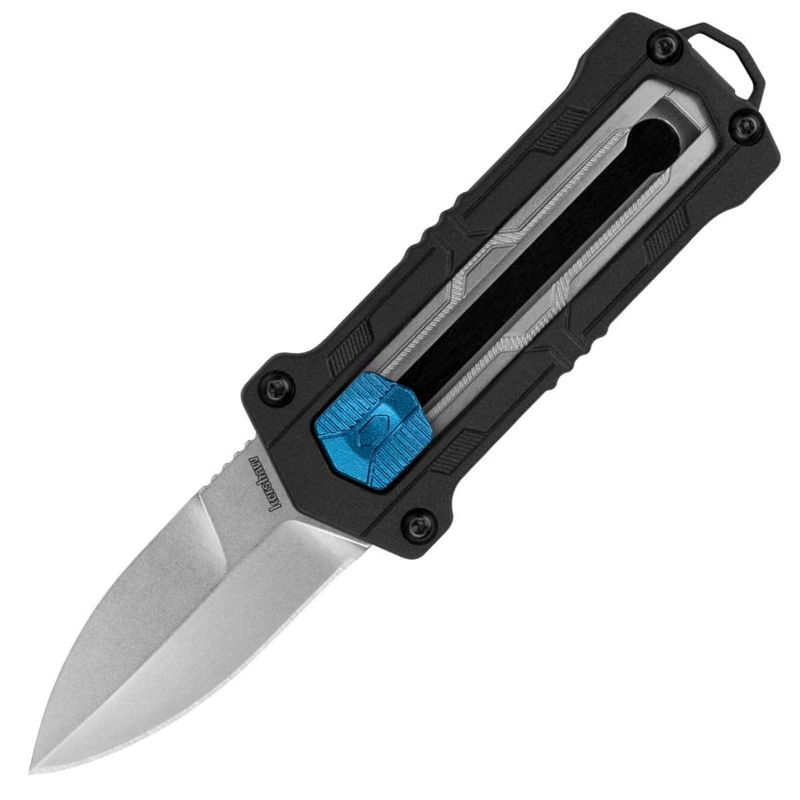 Kershaw Kapsule, 1.9" Manual OTF Blade, Black GFN Handle - 1190 - Blade Color:Stainless Steel