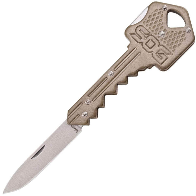 SOG Key Knife, 1.5" Lockback Blade, Steel Handle - KEY102-CP