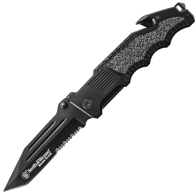 Smith & Wesson Border Guard, 4.4" ComboEdge Blade, Aluminum Handle - SWBG2TS