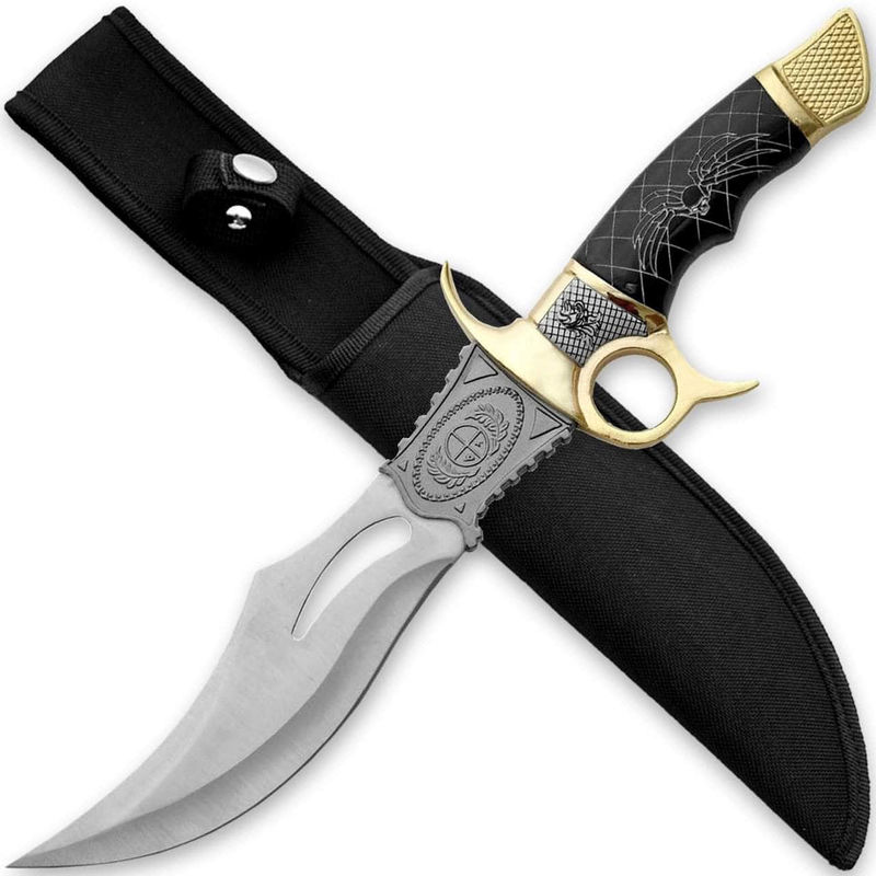 Black Widow Venom Bowie Knife, 7.9" Blade, Aluminum Handle - SZ-210451 / 210451