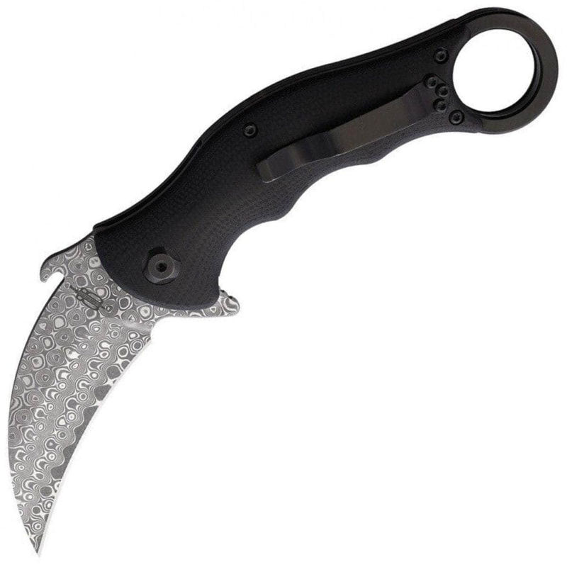 BnB Knives Damascus Pocket Karambit, 3" Blade, G10 Handle - BNB1221KFD