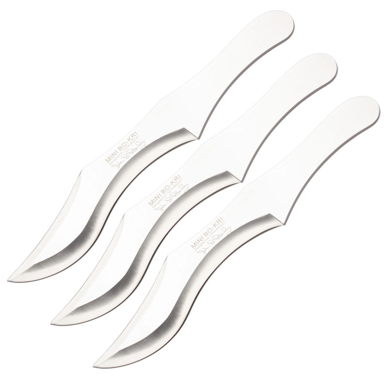 Boker Magnum Mini Bo-Kri 3-Piece Throwing Knife Set, Leather Sheath - 02MB162