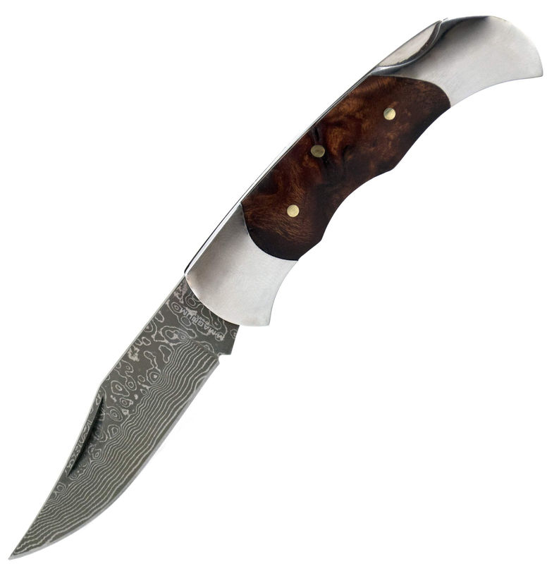 Boker Magnum Lady, 2.32" Damascus Blade, Burl Wood Handle - 01MB788DAM