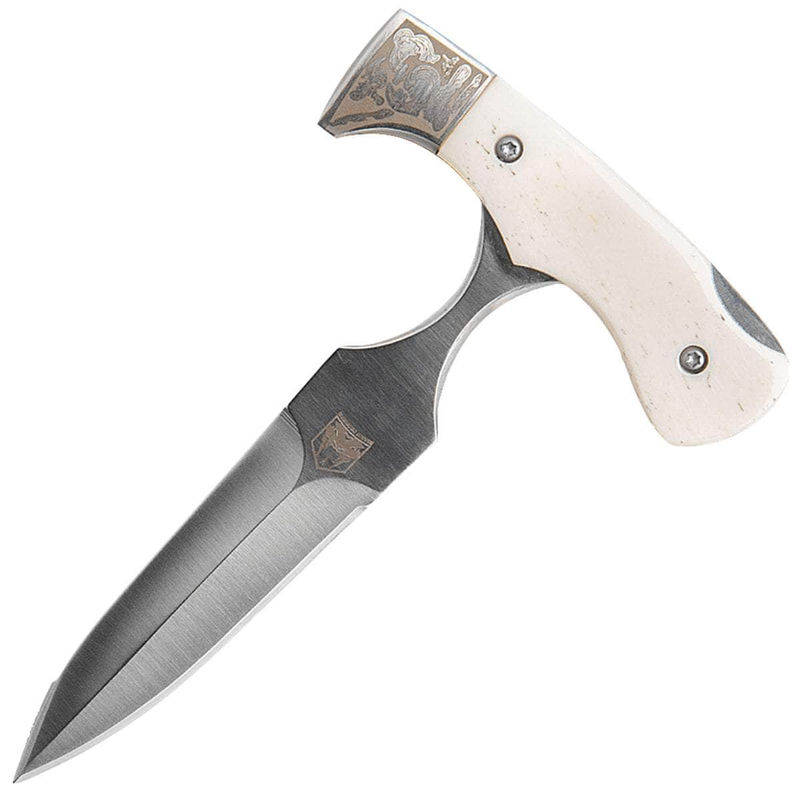 CobraTec Folding Push Dagger, 3" 440C Blade, White Bone Handle - FWPD