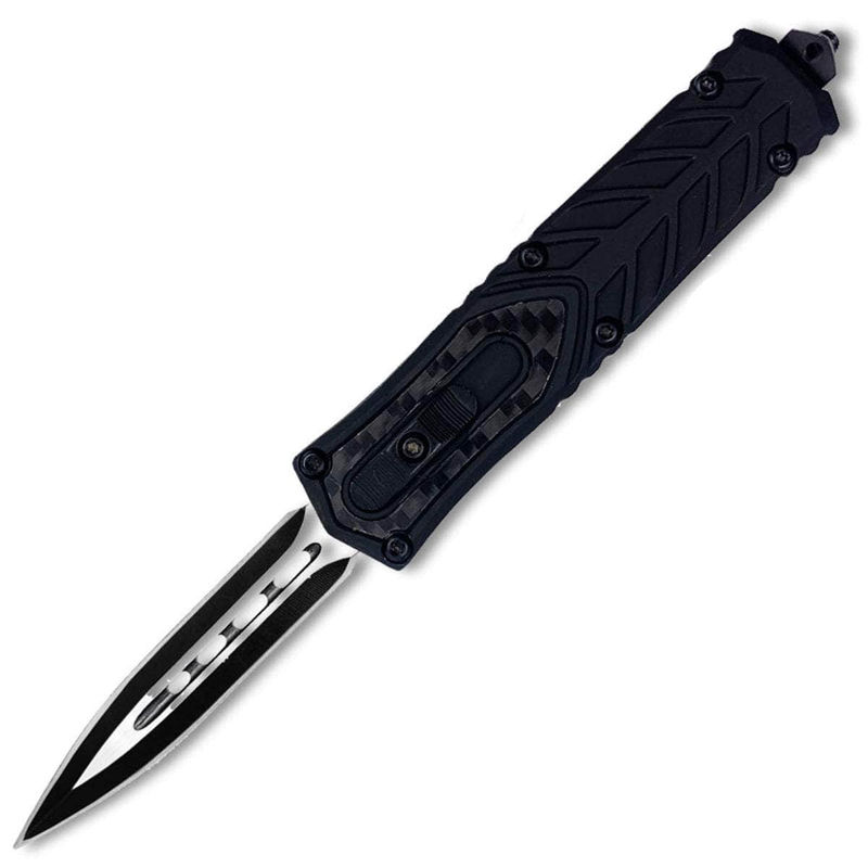 Delta Force Large Double Edge OTF, 3.5" Blade, Carbon Fiber/Aluminum Handle - OTFL-90