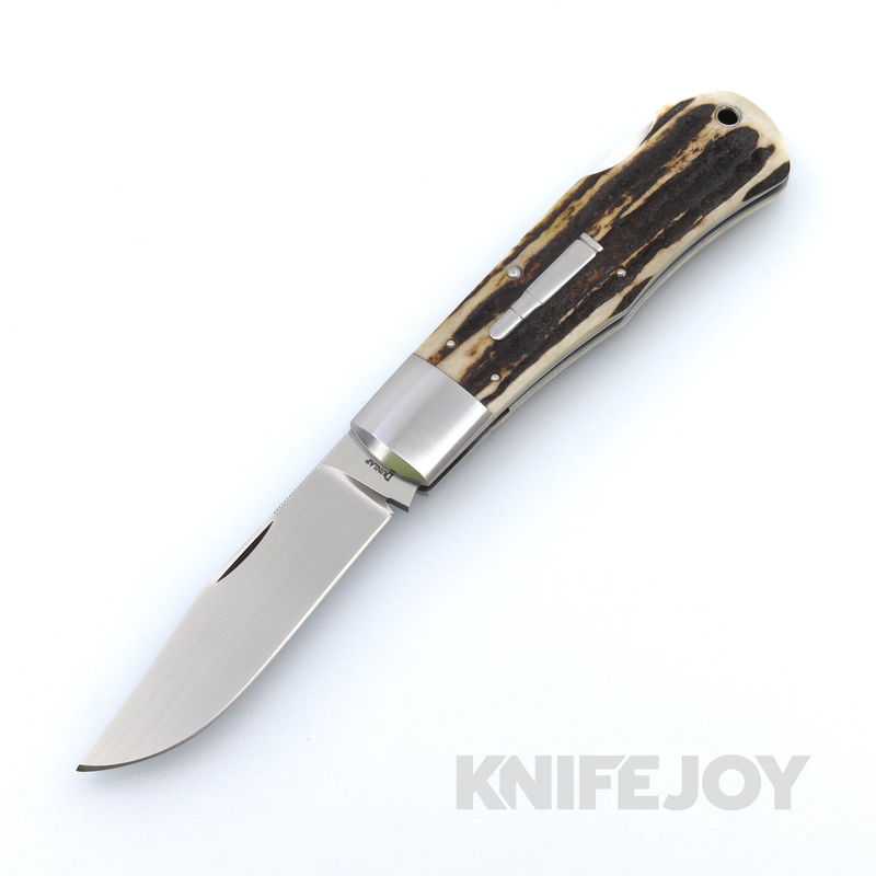 Jim Dunlap Custom Knives Remington 1306 Lockback CPM 154 Blade with Stag Handles