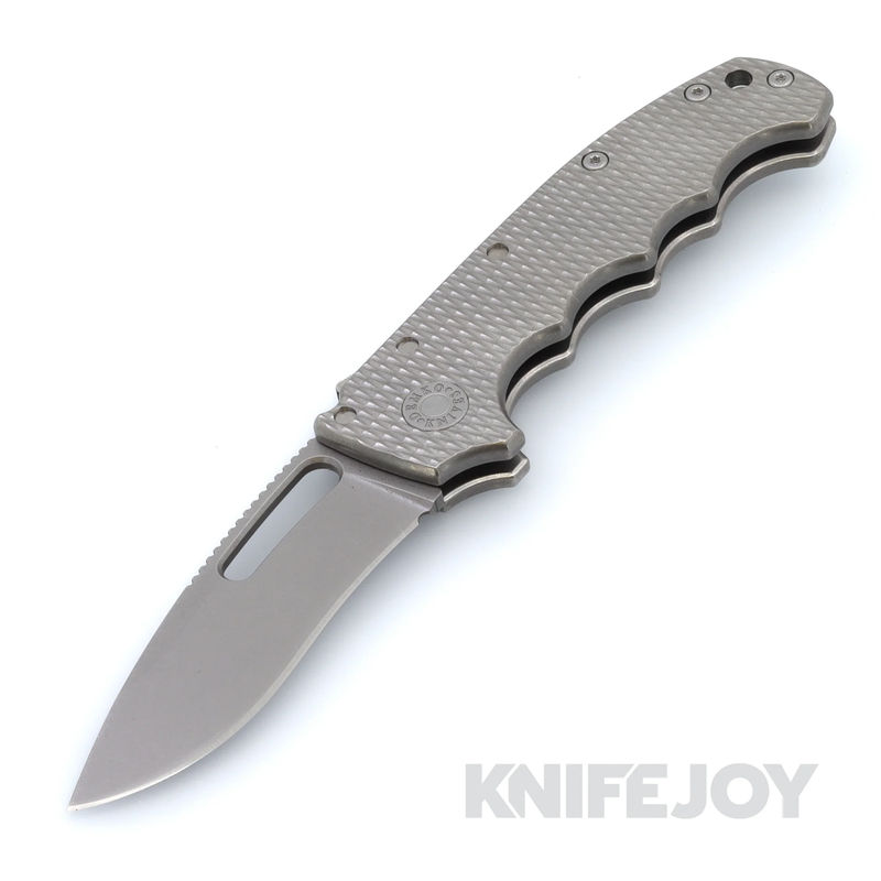 Demko Knives MG AD20S Kopis 20CV Blade with Textured Titanium Finger Groove Handles