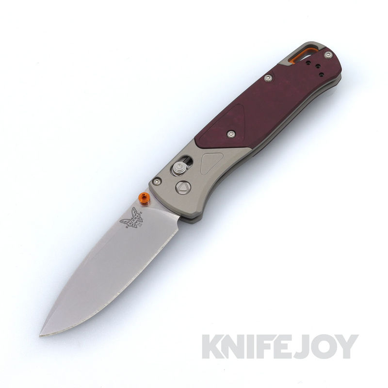 Benchmade 535-09 Bugout AXIS Lock Knife with Drop Point Plain CPM-S90V Blade and Aluminum Handle with Redstone Richlite Inlays
