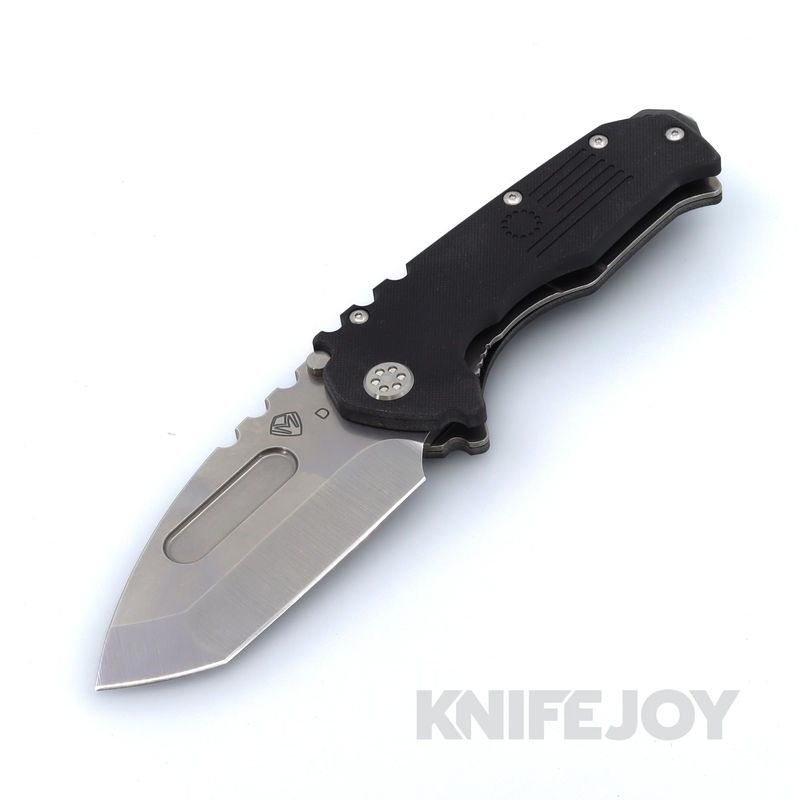 Medford Knives Praetorian Scout M/P D2 Tumbled Tanto Blade with Black G10 Handles / Standard Hardware and Clip / DLC Breaker