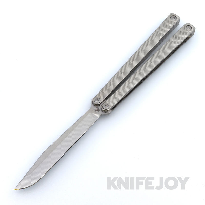 MachineWise Serif Balisong S35VN with Serif Textured Grade 5 Integral Titanium Handles