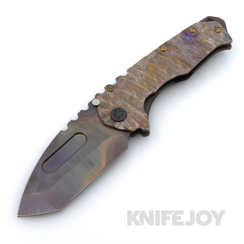 Medford Knives Praetorian "T" S45VN Vulcan Tanto Blade with Scorched Earth Predator Handles / OS TumPVD Hardware and Clip