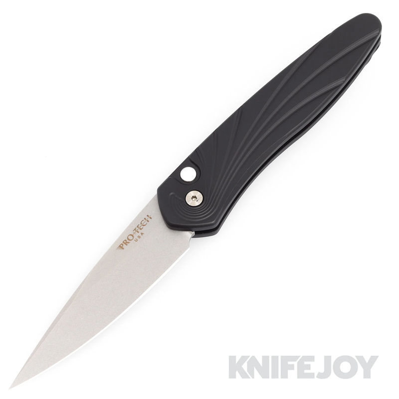 Pro-tech Knives PT3436 Newport Auto Folder 3D Wave Machine Pattern MOP Button - Scratch & Dent