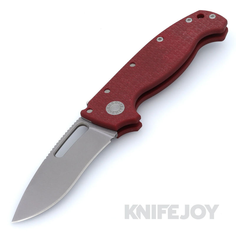 Demko Knives MG AD20S Kopis 20CV Blade with Red Textured G10 Big Belly Handles