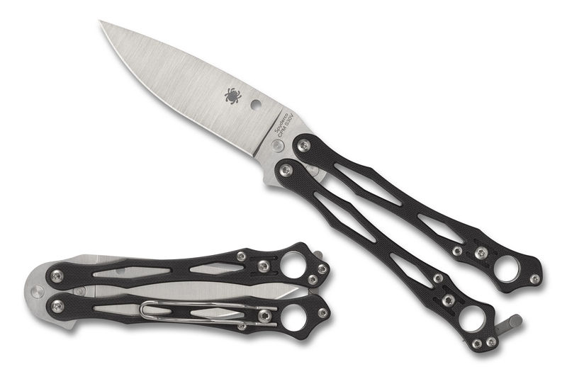 Spyderco B02GP2 Smallfly 2 Black G-10 Butterfly Balisong Knife