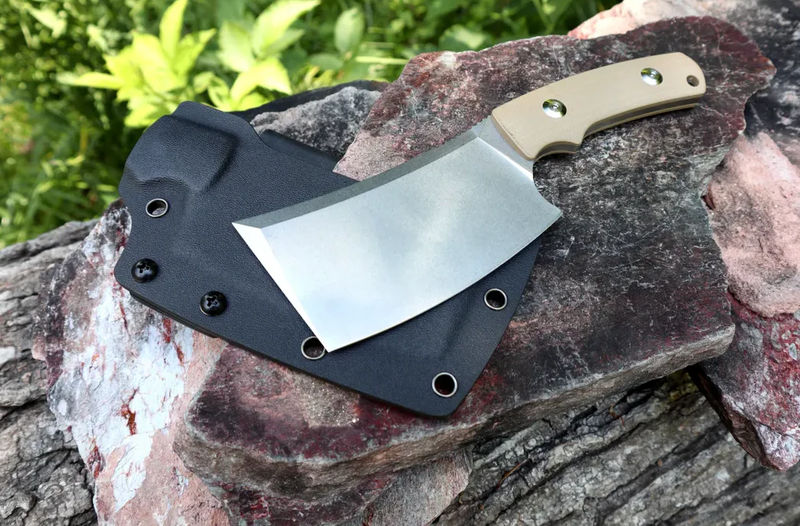 B'yond EDC BEDC2101-BR Kleever Fixed Blade Stonewash Plain Blade with G10 Handles