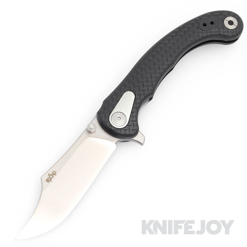 B'yond EDC BEDC2201-BK Motiv Flipper Folder Satin Plain Blade with Black Textured FRN Handles