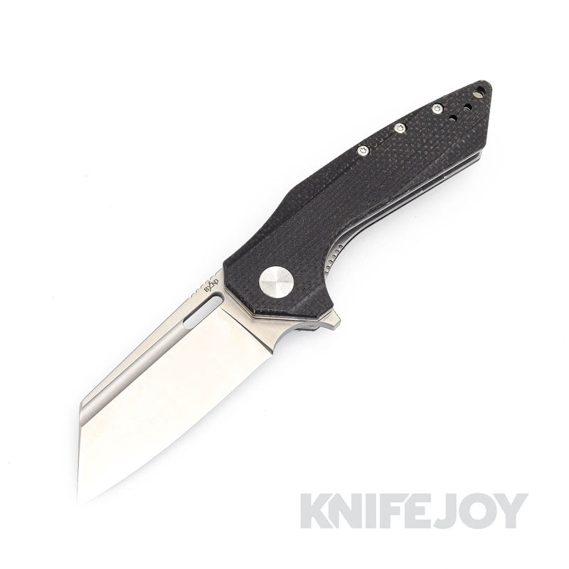 B'yond EDC BEDC2108-BK Thwaak Flipper Folder Satin Plain Blade with Black Micarta Handles
