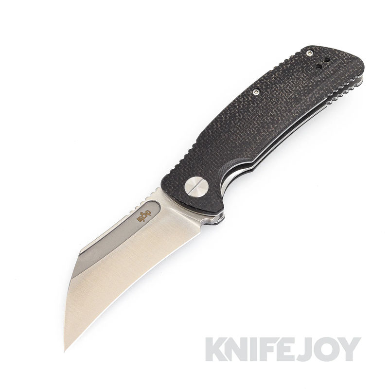 B'yond EDC BEDC2102-BK Dirk Pinkerton Garra Folder Satin Plain Blade with Black Micarta Handles