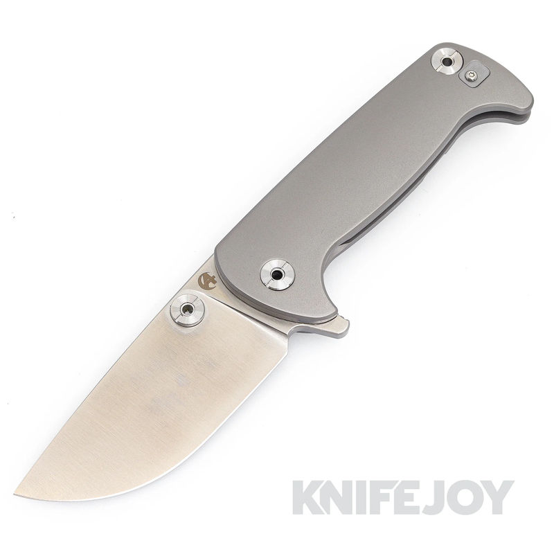 B'yond EDC Asymmetrical ASM2102-NA Contact Frame Lock Folder Satin Plain Blade with Titanium Handles