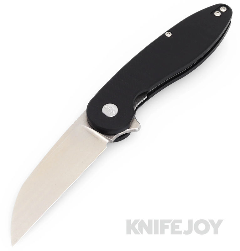 American Blade Works Model 1 V6 Flipper Stonewash Wharncliffe Magnacut Blade with Black G10 Handles