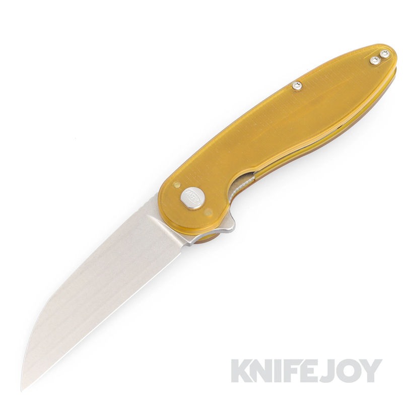 American Blade Works Model 1 V6 Flipper Stonewash Wharncliffe Magnacut Blade with Ultem Handles