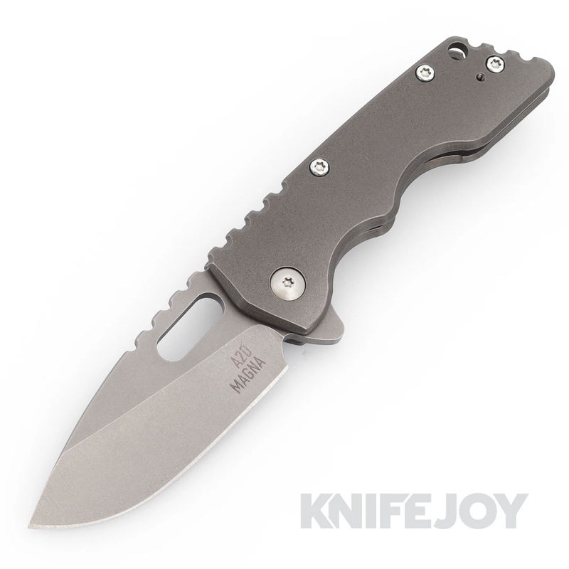 Attn2Detail Mark 2-Small Stonewashed Magnacut Drop Point-Rising Grind Contoured Stonewash