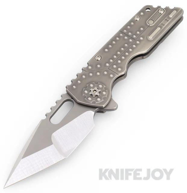 Attn2Detail Mercantile Knives Large MK2 2-Tone Hissatsu/Compound Grind Magnacut Blade with Tank Distressed Handles