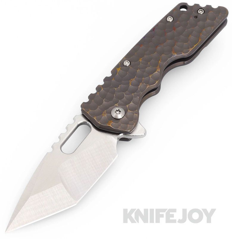 Attn2Detail Mercantile Knives Mark 2 Medium Satin Magnacut Blade Hissatsu/Compound Grind Blade with Bronzed Hammered Titanium Handles