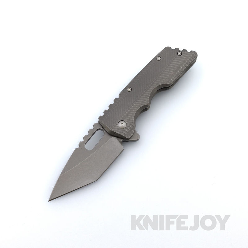 Attn2Detail Mercantile Knives Mark 2 Medium Stonewash S30V Hissatsu Blade with Stonewash Flow Titanium Handles