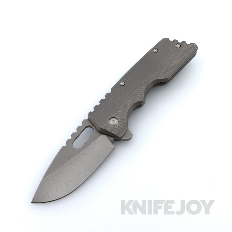 Attn2Detail Mercantile Knives Mark 2 Medium Stonewash S30V Drop Point Blade with Stonewash Flow Titanium Handles