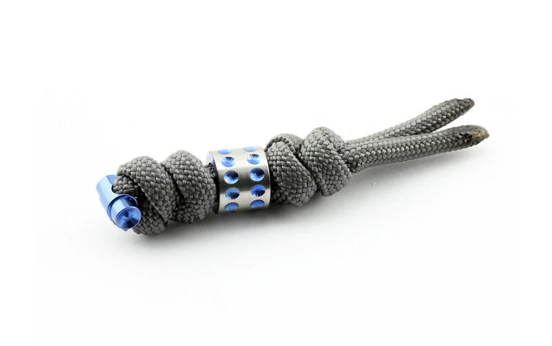 Chris Reeve Knives Charcoal Knotted Lanyard With Blue Dot Bead
