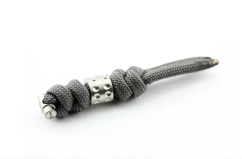 Chris Reeve Knives Charcoal Knotted Lanyard With Silver Dot Bead
