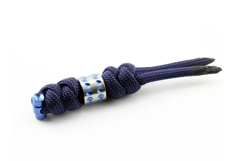 Chris Reeve Knives Midnight Blue Knotted Lanyard With Blue Dot Bead