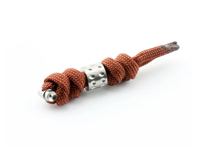 Chris Reeve Knives Rust Knotted Lanyard with Silver Dot Bead