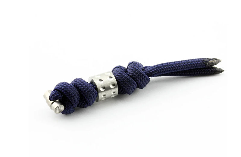 Chris Reeve Knives Midnight Blue Knotted Lanyard With Silver Dot Bead