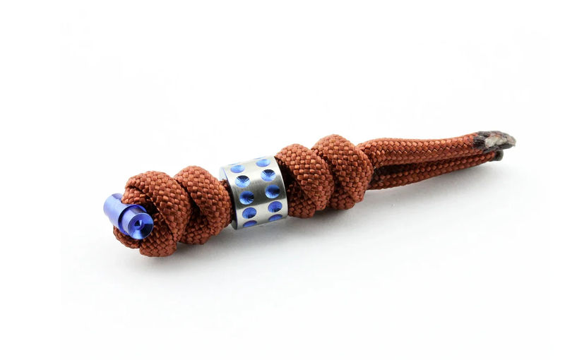 Chris Reeve Knives Rust Knotted Lanyard with Blue Dot Bead