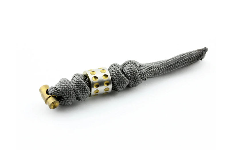 Chris Reeve Knives Charcoal Knotted Lanyard With Gold Dot Bead