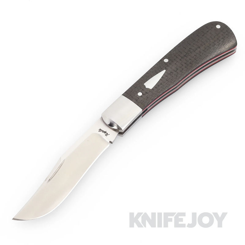 Bill Ruple Custom Knives SlipJoint Satin Blade with Carbon Fiber Scales