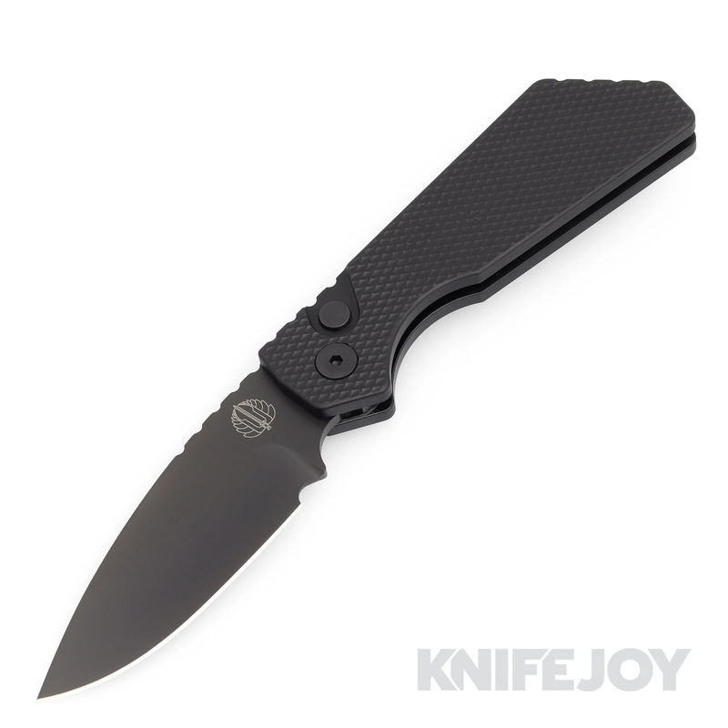 Pro-tech Knives PT207 Pro-Strider PT+ Auto DLC Magnacut Blade with Solid Black Textured Handles