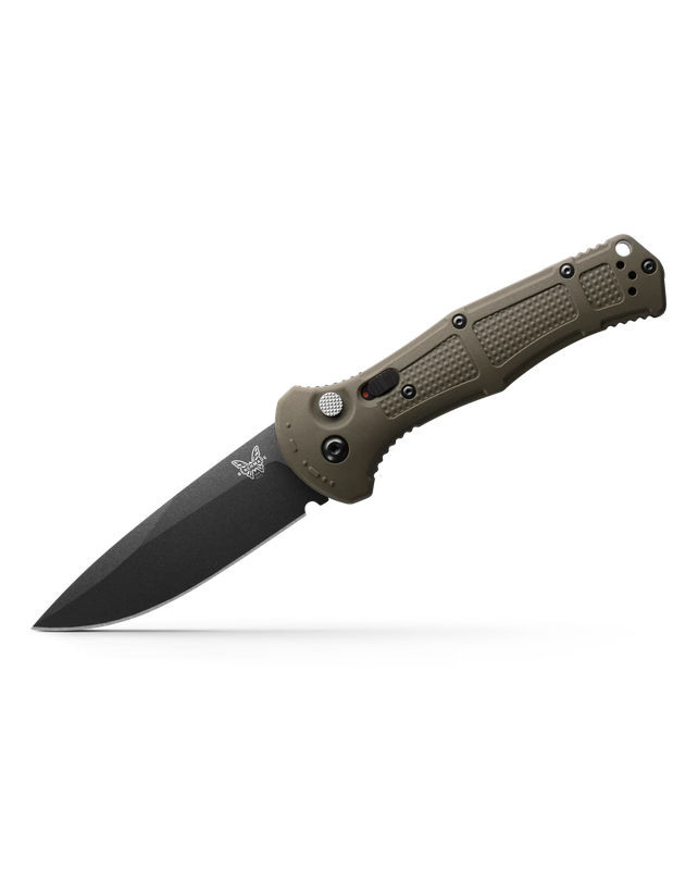 Benchmade 9570BK-1 AUTO Mini Claymore Black Blade with Ranger Green Grivory Handles (3.6" Black)