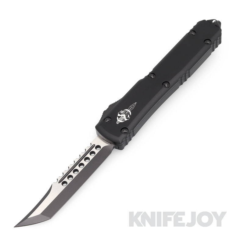 MICROTECH 119-1TS Auto Ultratech Hellhound Signature Series Black Tactical Standard Blade with Black Handle
