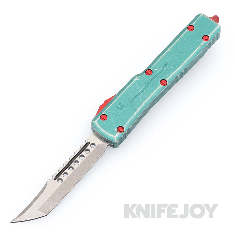 MICROTECH 419-10BH UTX-70 OTF Signature Series Hell Hound Auto BH Apocalyptic Standard Blade with BH Apocalyptic Aluminum Handles